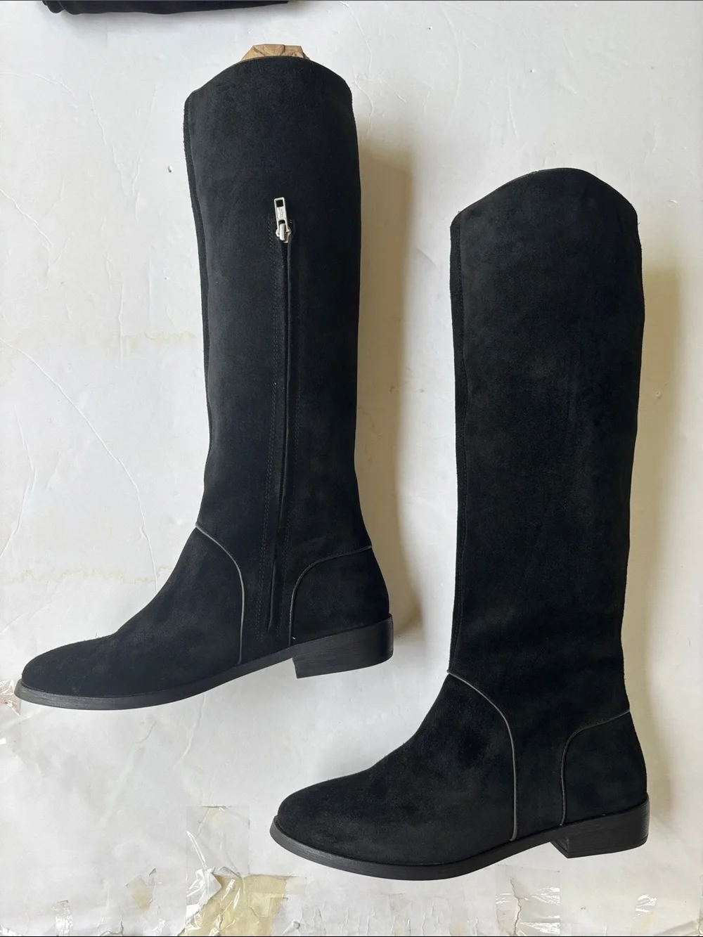UGG Gracen Black Suede Tall Riding Boots Knee High 8.5 Cute Fall Winter Everyday